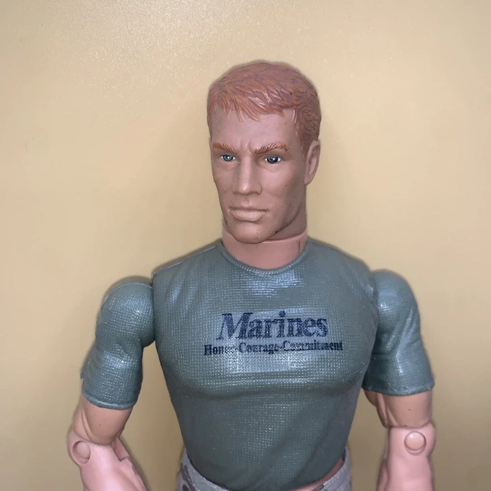 Vtg 1990s GI Joe Action Figure Jointed Soldier Marines Honor Courage Imprint